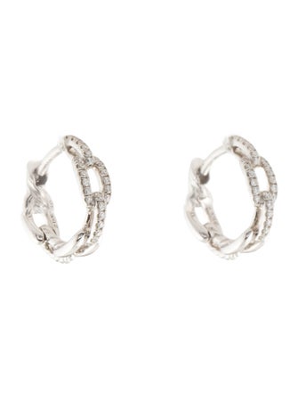 David Yurman 18K Diamond Stax Huggie Earrings