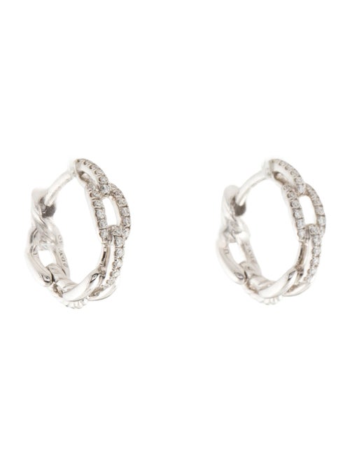 David Yurman 18K Diamond Stax Huggie Earrings