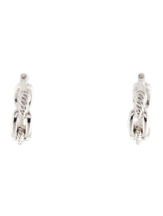David Yurman 18K Diamond Stax Huggie Earrings