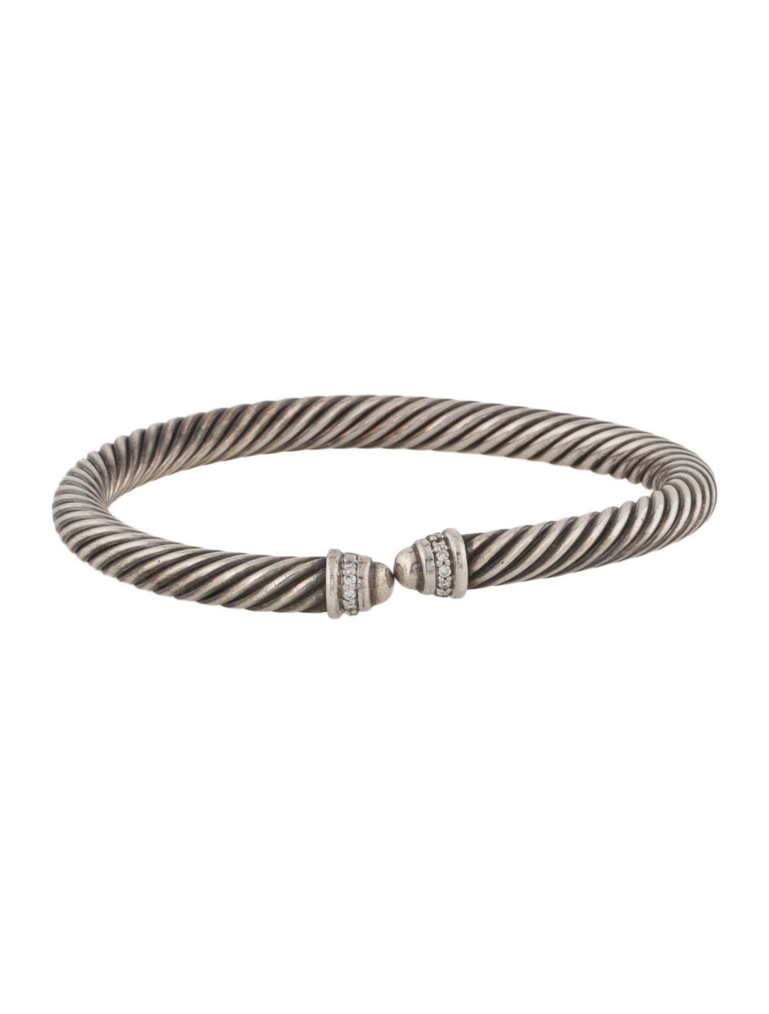 David Yurman Diamond Cable Cuff Bracelet