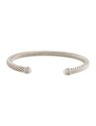 David Yurman Chalcedony & Diamond Classic Cable Bracelet