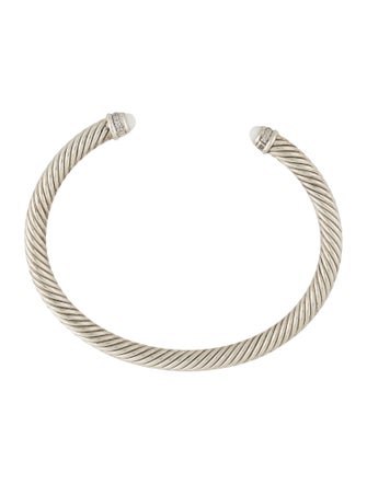David Yurman Chalcedony & Diamond Classic Cable Bracelet