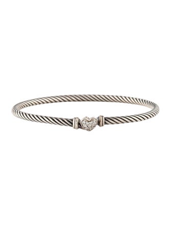 David Yurman Diamond Heart Cable Bangle