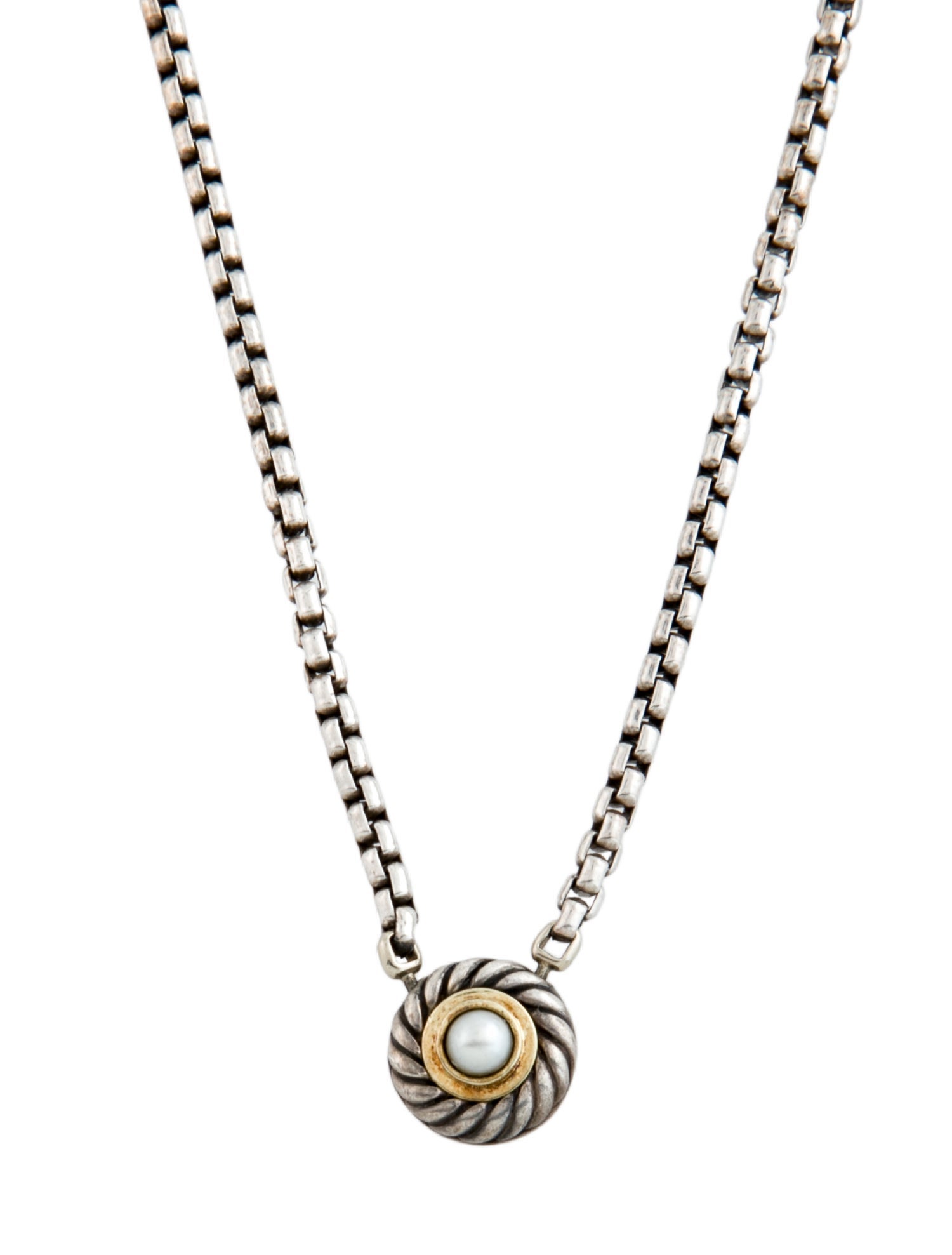 David Yurman Pearl Cookie Pendant Necklace