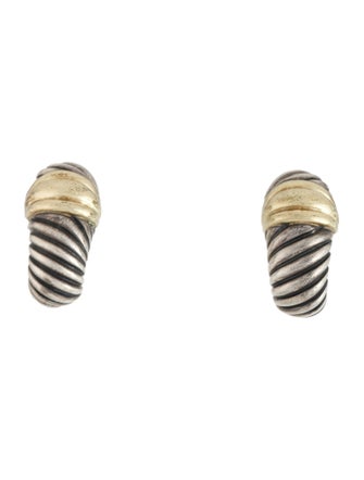 David Yurman Two-Tone Cable Shrimp Earclips