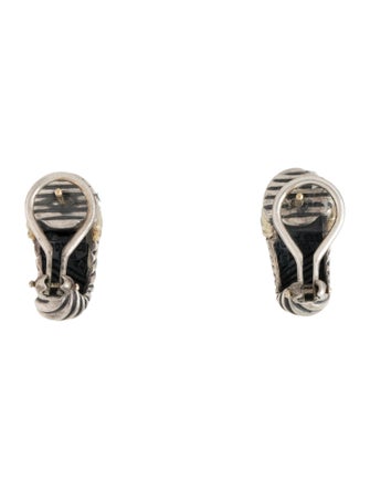 David Yurman Two-Tone Cable Shrimp Earclips