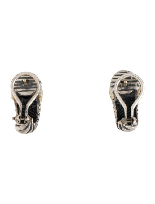 David Yurman Two-Tone Cable Shrimp Earclips