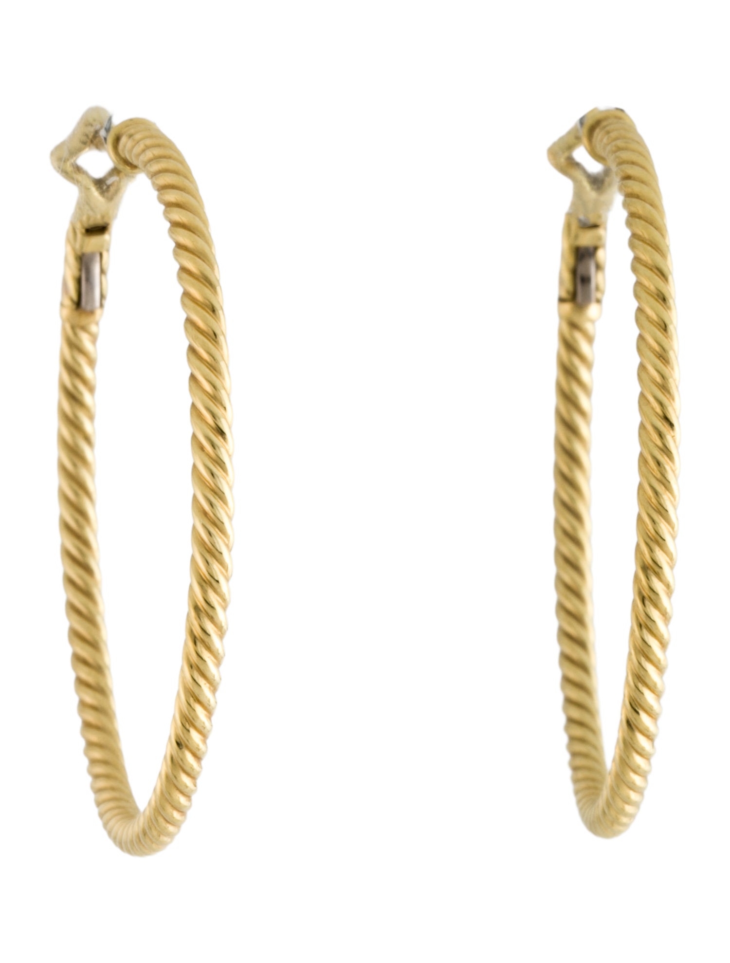 David Yurman 18K Cable Classics Hoop Earrings