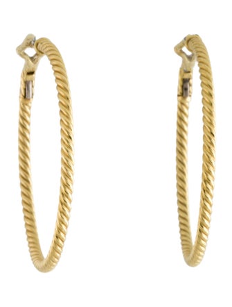 David Yurman 18K Cable Classics Hoop Earrings