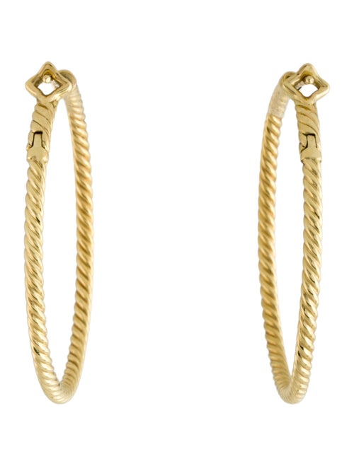 David Yurman 18K Cable Classics Hoop Earrings
