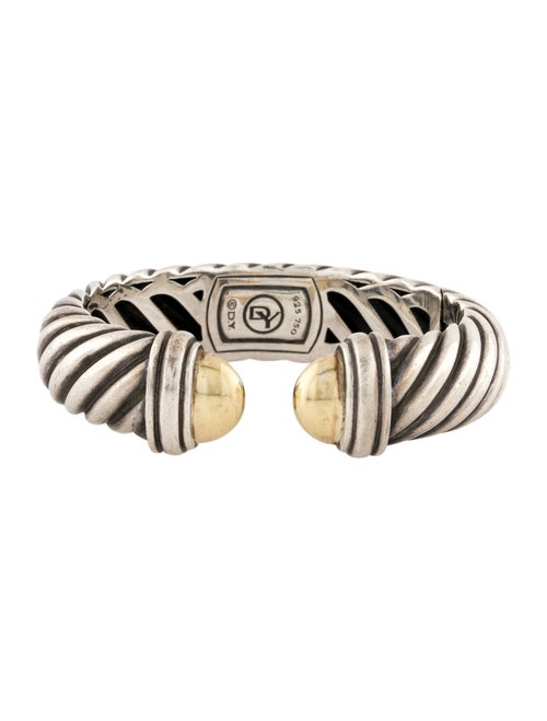 David Yurman Two-Tone Sculpted Cable Hinged Bracelet