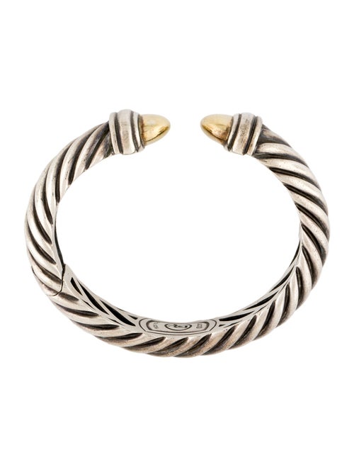 David Yurman Two-Tone Sculpted Cable Hinged Bracelet