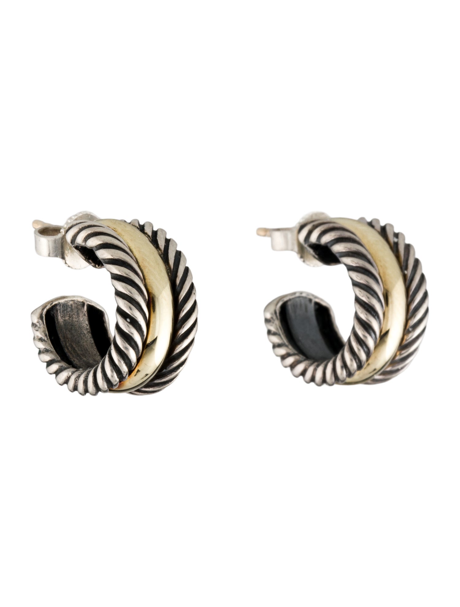 David Yurman Two-Tone Cable Collectibles® Huggie Hoop Earrings