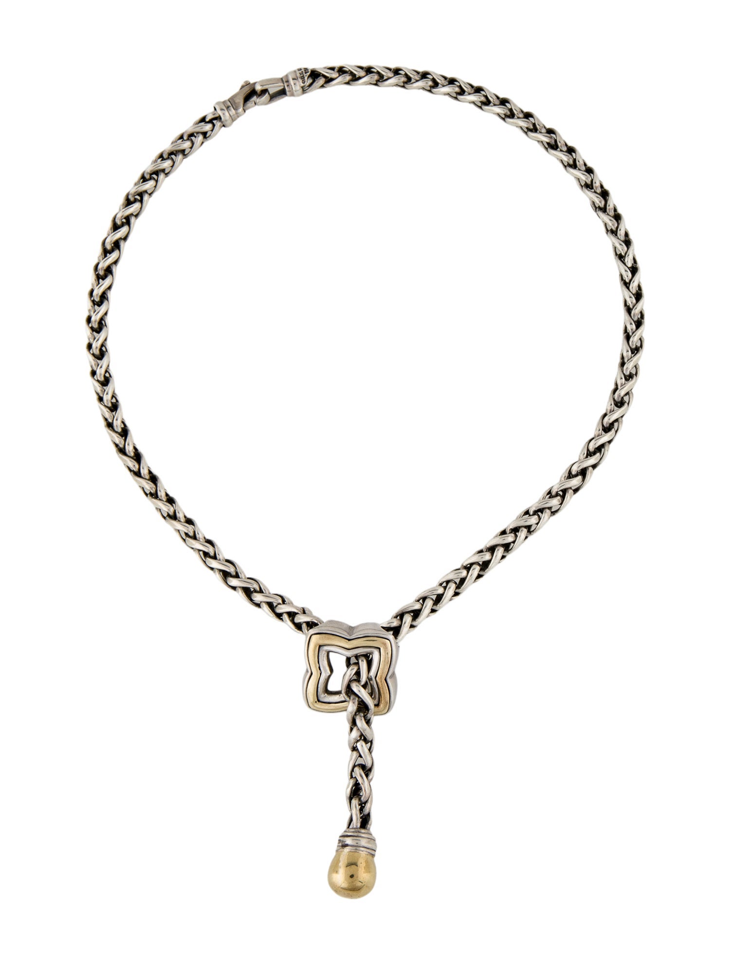 David Yurman Two-Tone Quatrefoil Lariat Necklace