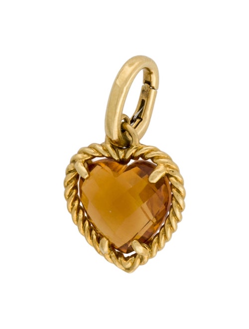 David Yurman 18K Citrine Cable Heart Pendant