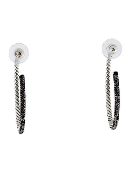 David Yurman Diamond Midnight Mélange Large Hoop Earrings