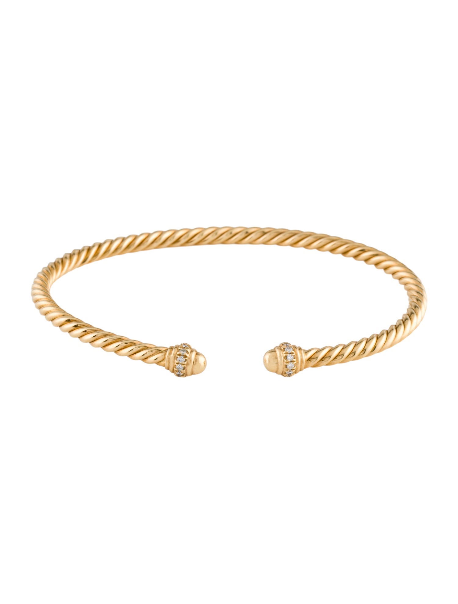 David Yurman 18K Diamond Classic Cablespira Cuff Bracelet