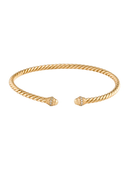 David Yurman 18K Diamond Classic Cablespira Cuff Bracelet