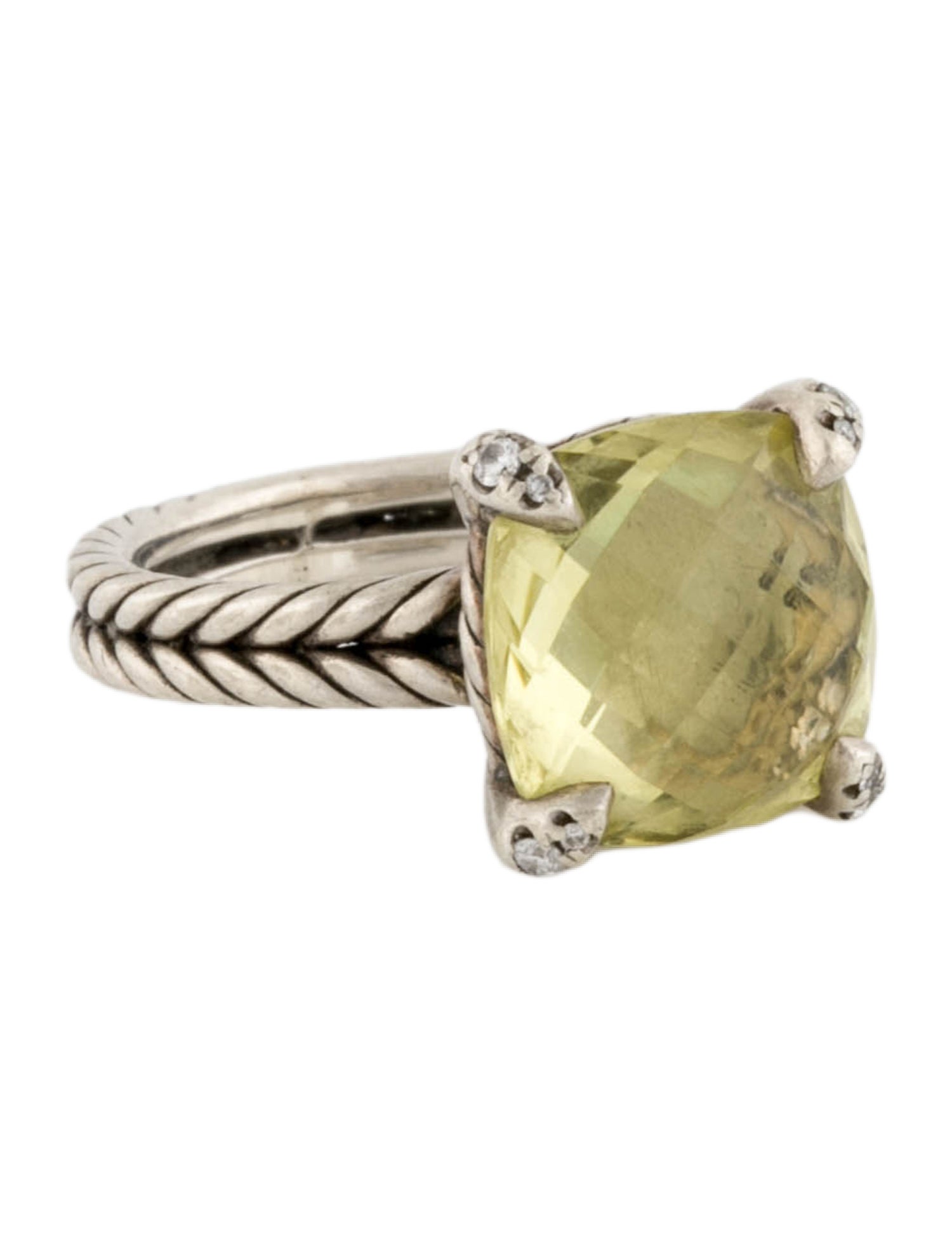 David Yurman Quartz & Diamond Châtelaine Cocktail Ring