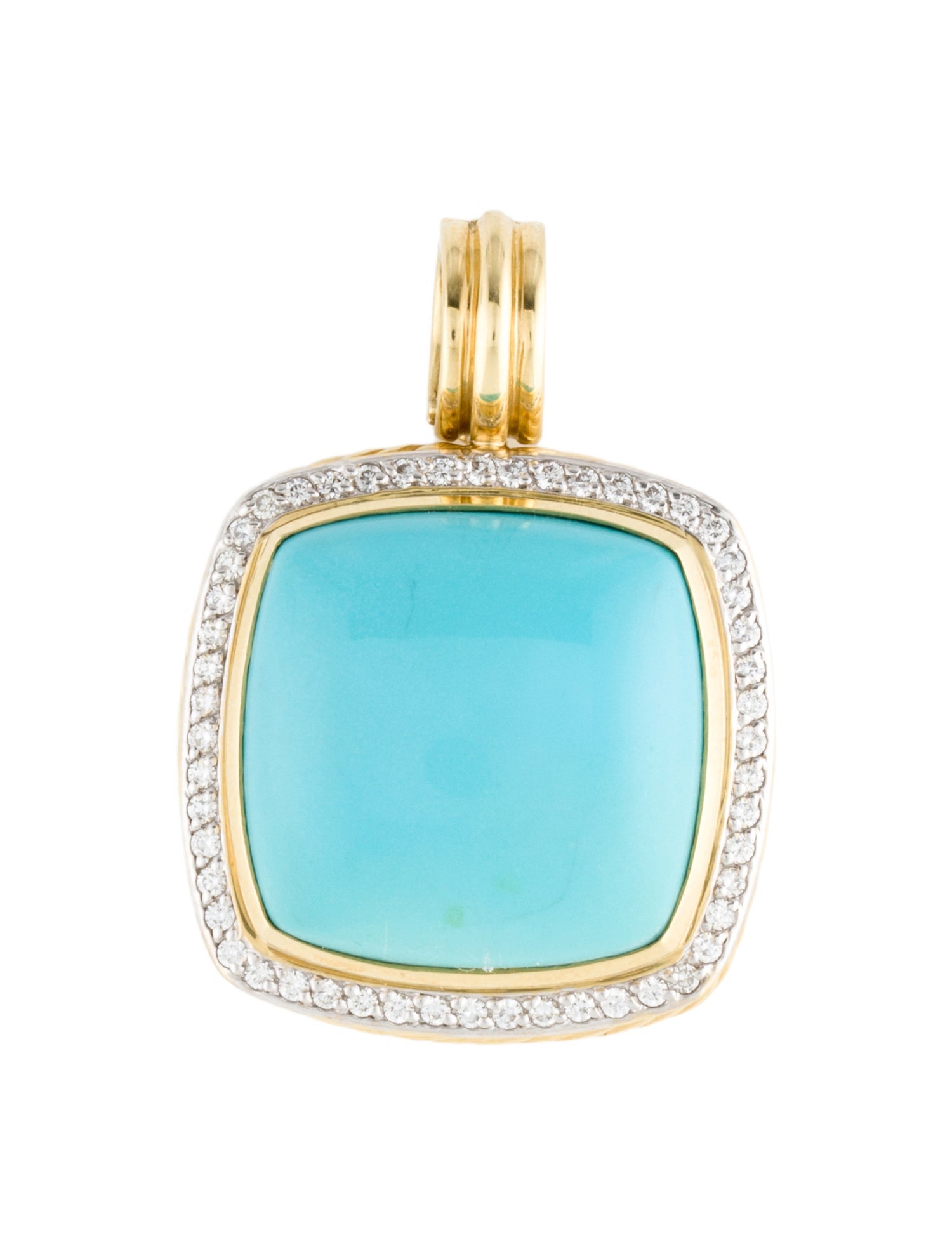 David Yurman 18K Turquoise & Diamond Albion Pendant