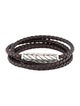 David Yurman Leather Chevron Triple Wrap Bracelet
