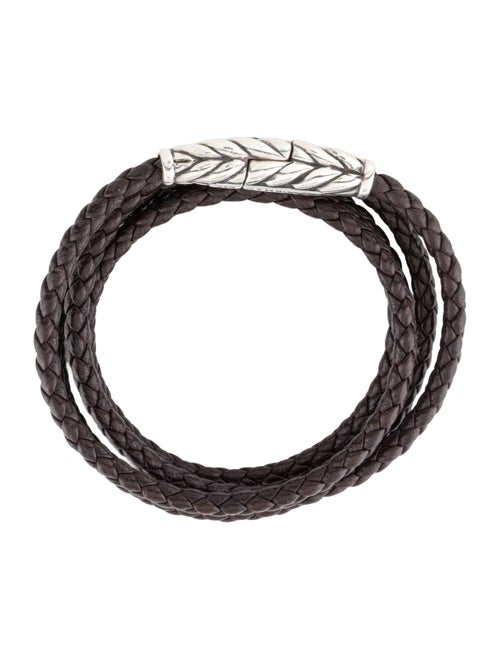 David Yurman Leather Chevron Triple Wrap Bracelet
