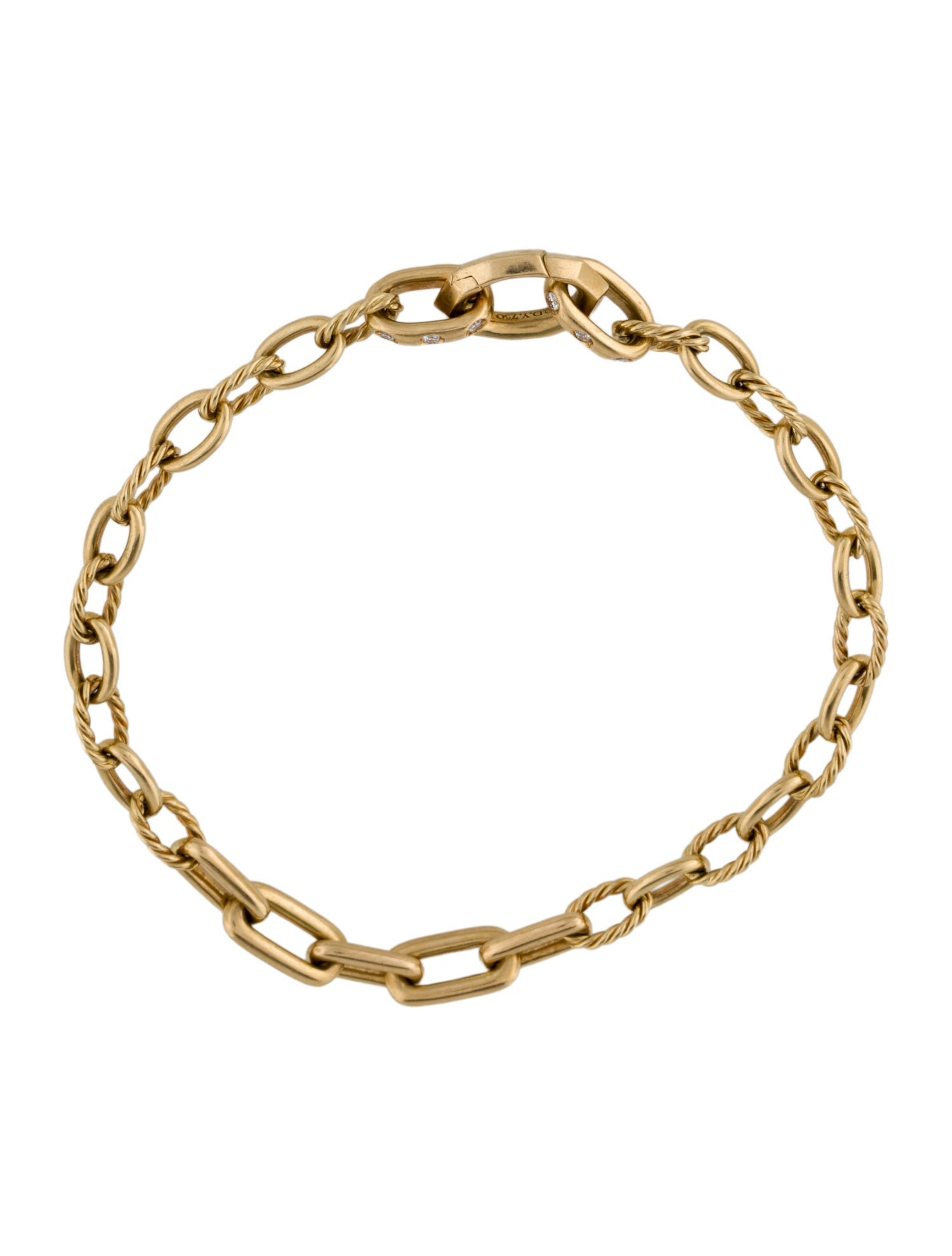 David Yurman 18K Diamond Stax Chain Bracelet