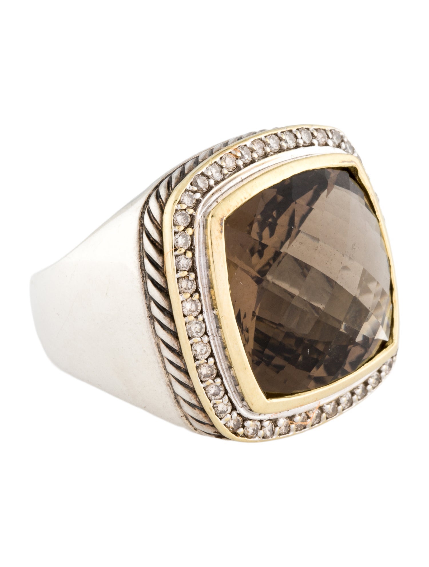 David Yurman Smoky Quartz & Diamond Albion Ring