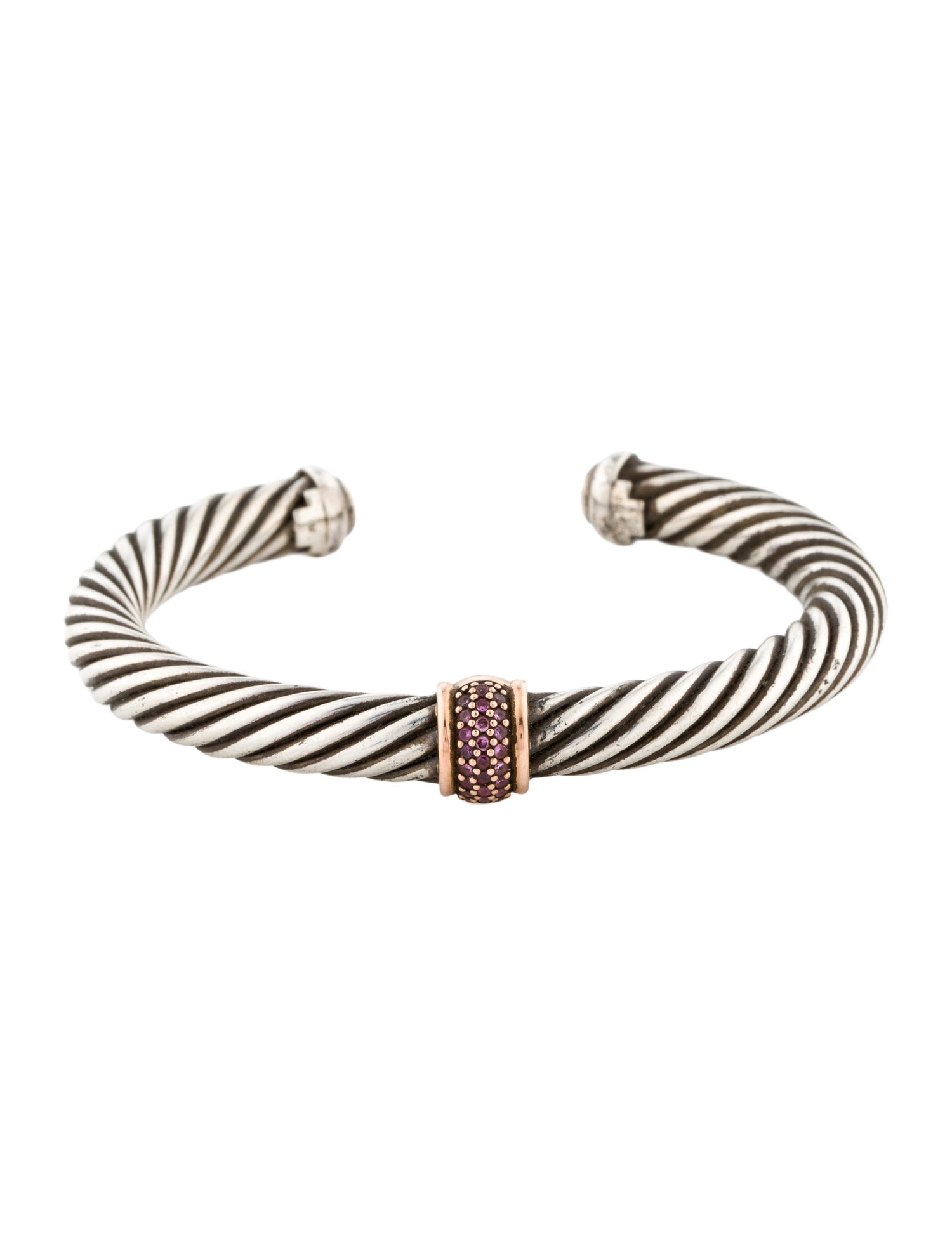 David Yurman Sapphire Cable Candy Station Cuff Bracelet