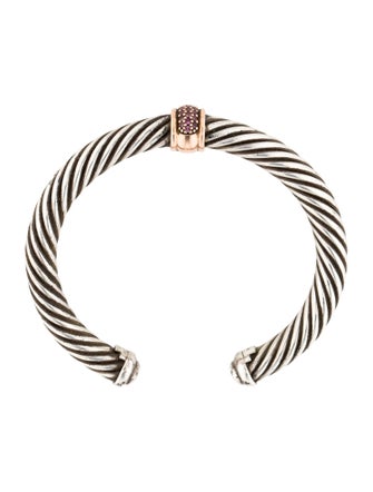 David Yurman Sapphire Cable Candy Station Cuff Bracelet