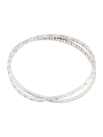 David Yurman 18K 2.78ctw Diamond Pavé Flex Two Row Bracelet