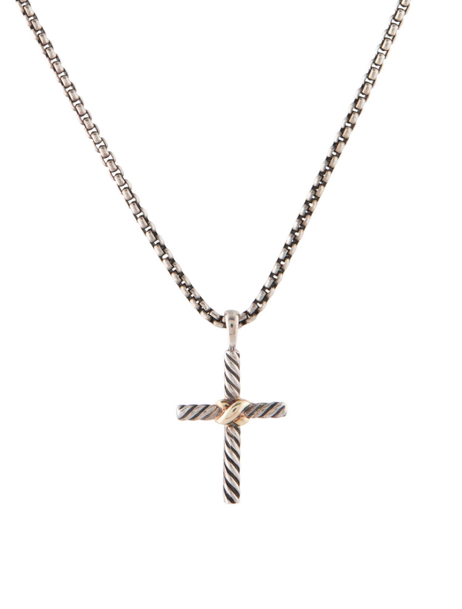 David Yurman Two-Tone Petite X Cross Pendant Necklace