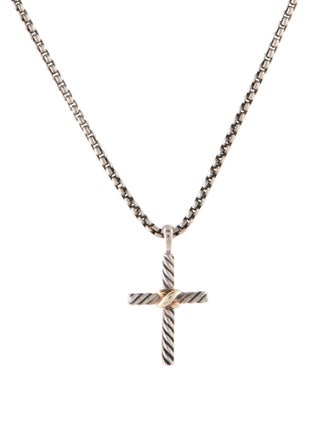 David Yurman Two-Tone Petite X Cross Pendant Necklace