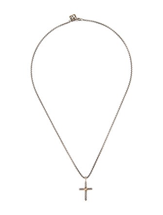 David Yurman Two-Tone Petite X Cross Pendant Necklace