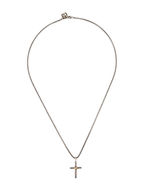 David Yurman Two-Tone Petite X Cross Pendant Necklace