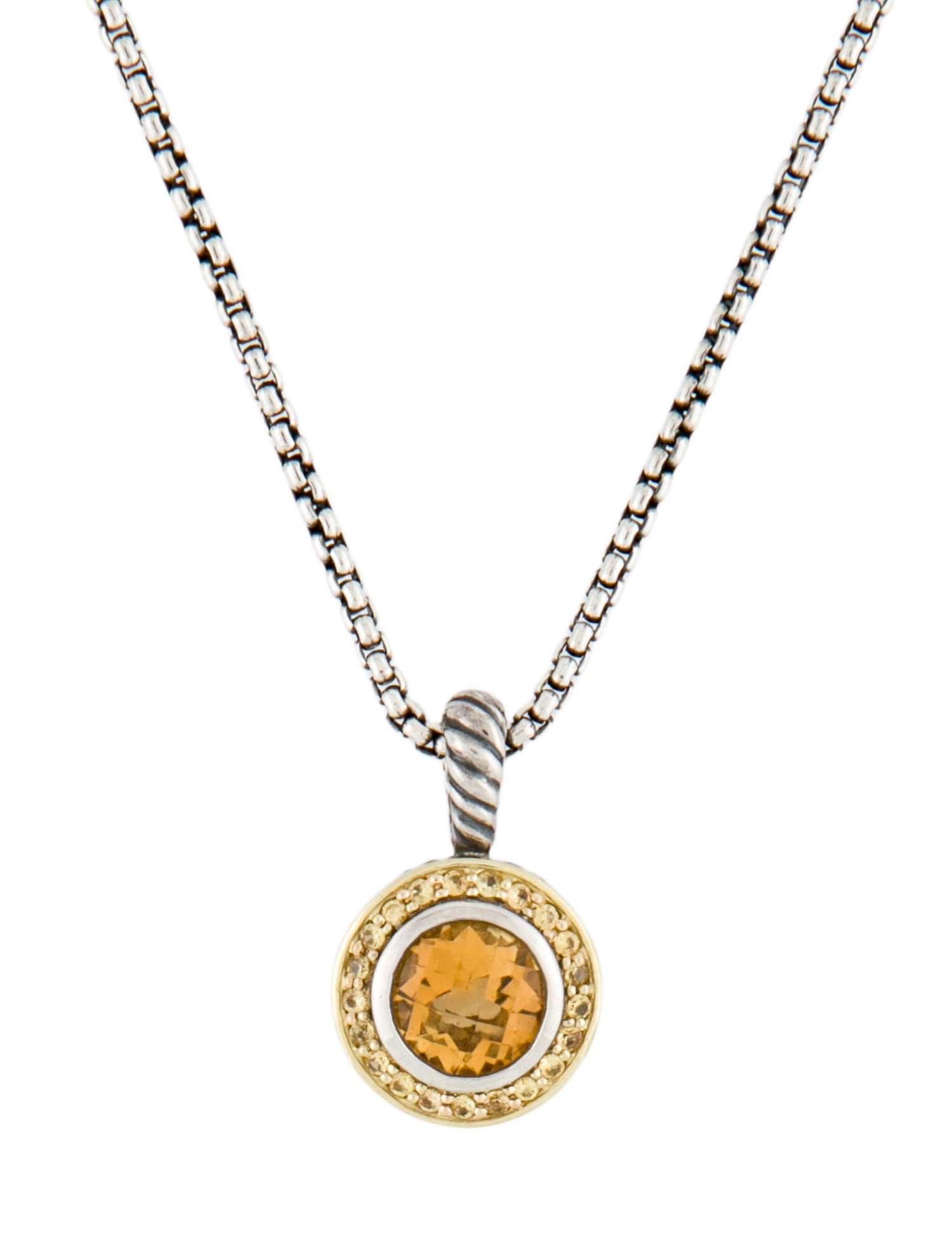 David Yurman Citrine & Sapphire Cerise Pendant Necklace