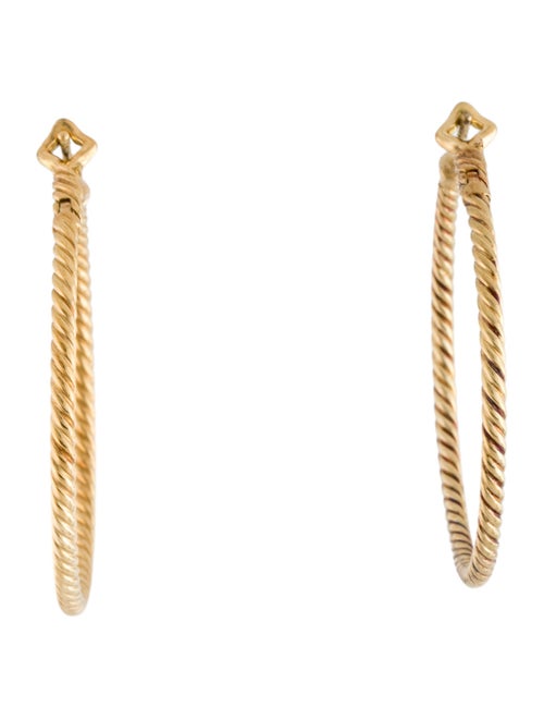 David Yurman 18K Cable Hoop Earrings