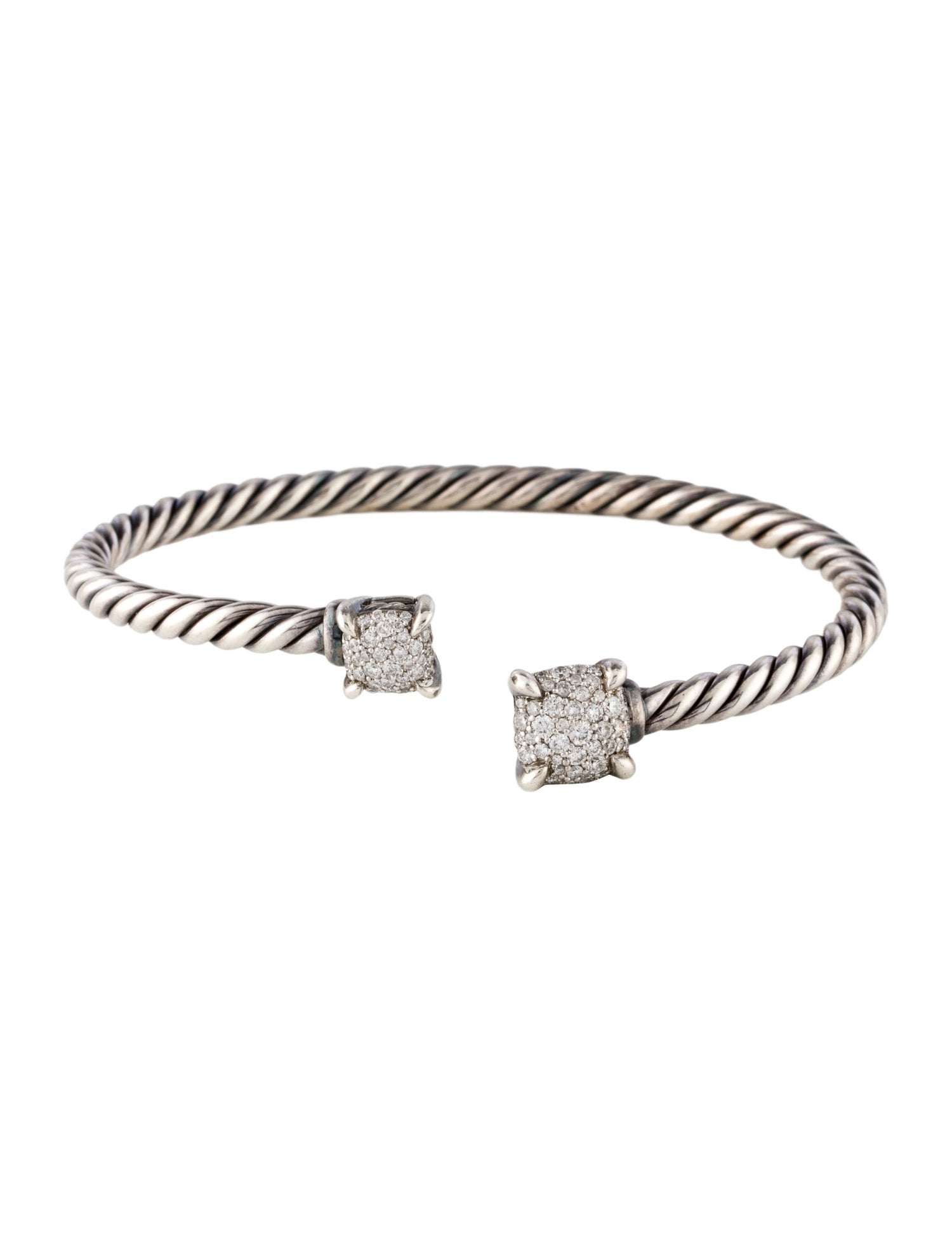 David Yurman Diamond Chatelaine Bypass Cuff Bracelet