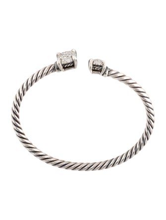 David Yurman Diamond Chatelaine Bypass Cuff Bracelet