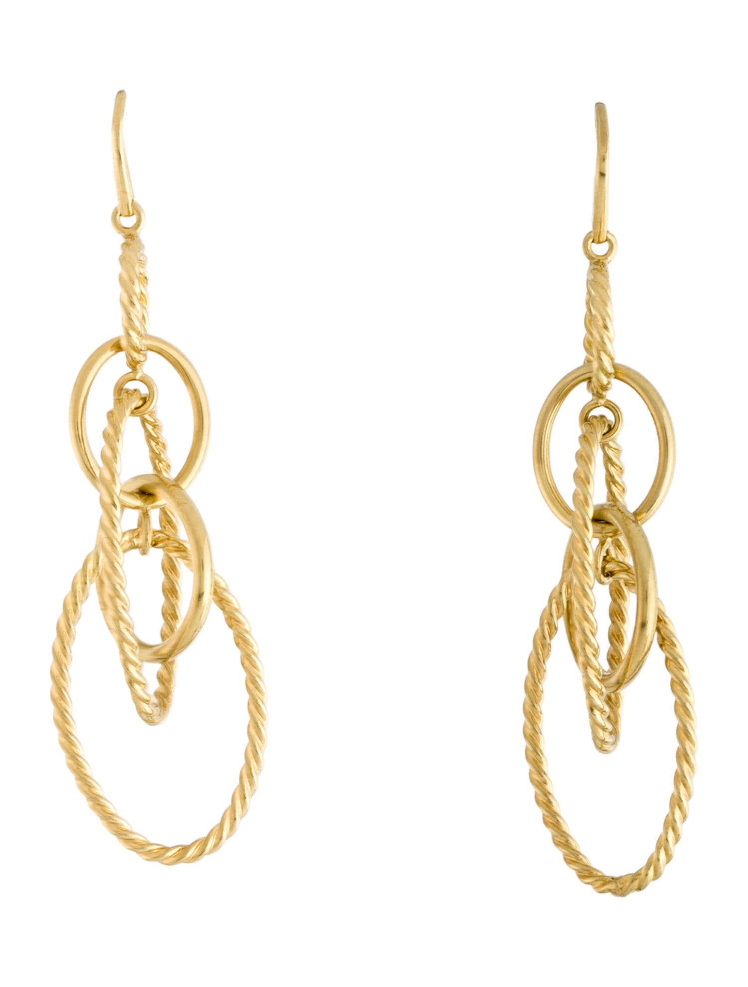 David Yurman 18K Mobile Chain Link Chandelier Earrings