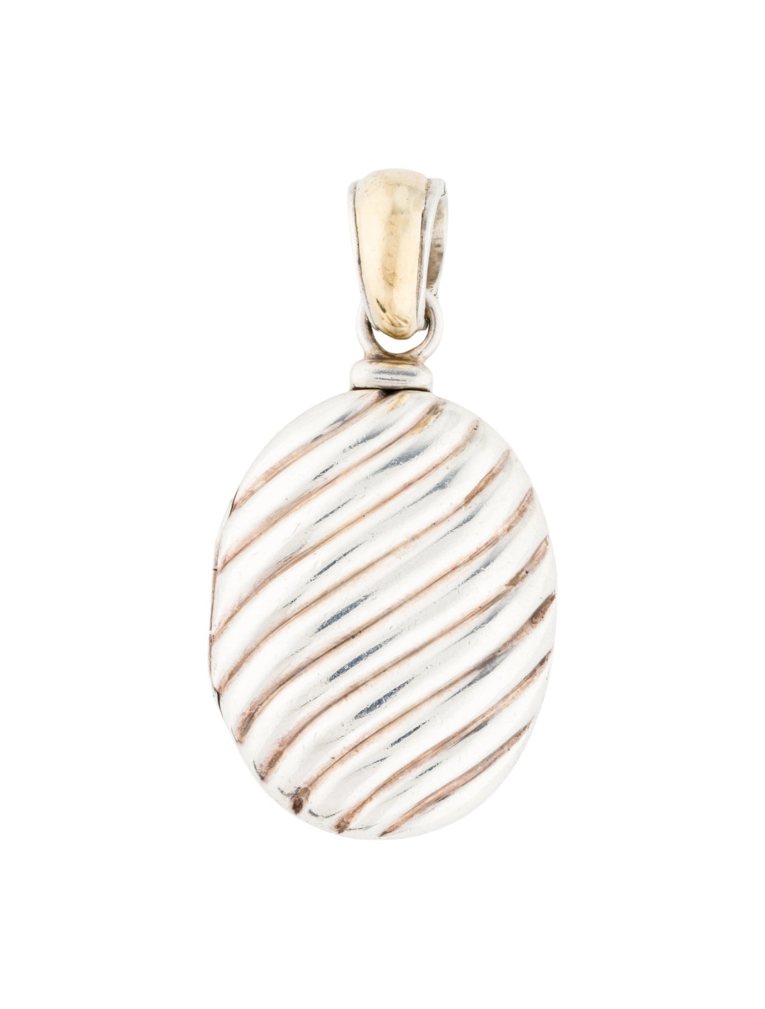 David Yurman Two-Tone Sculpted Cable Locket Pendant