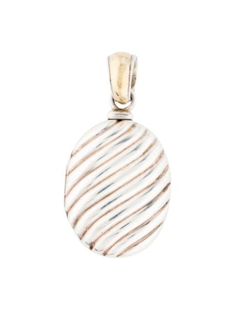David Yurman Two-Tone Sculpted Cable Locket Pendant