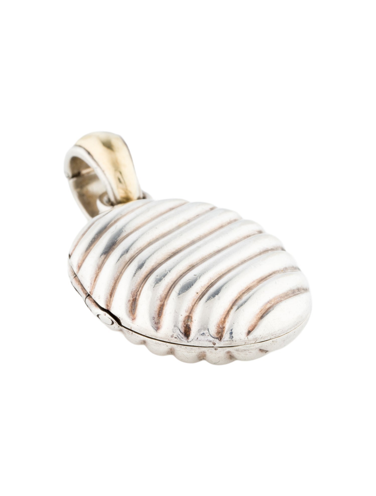 David Yurman Two-Tone Sculpted Cable Locket Pendant