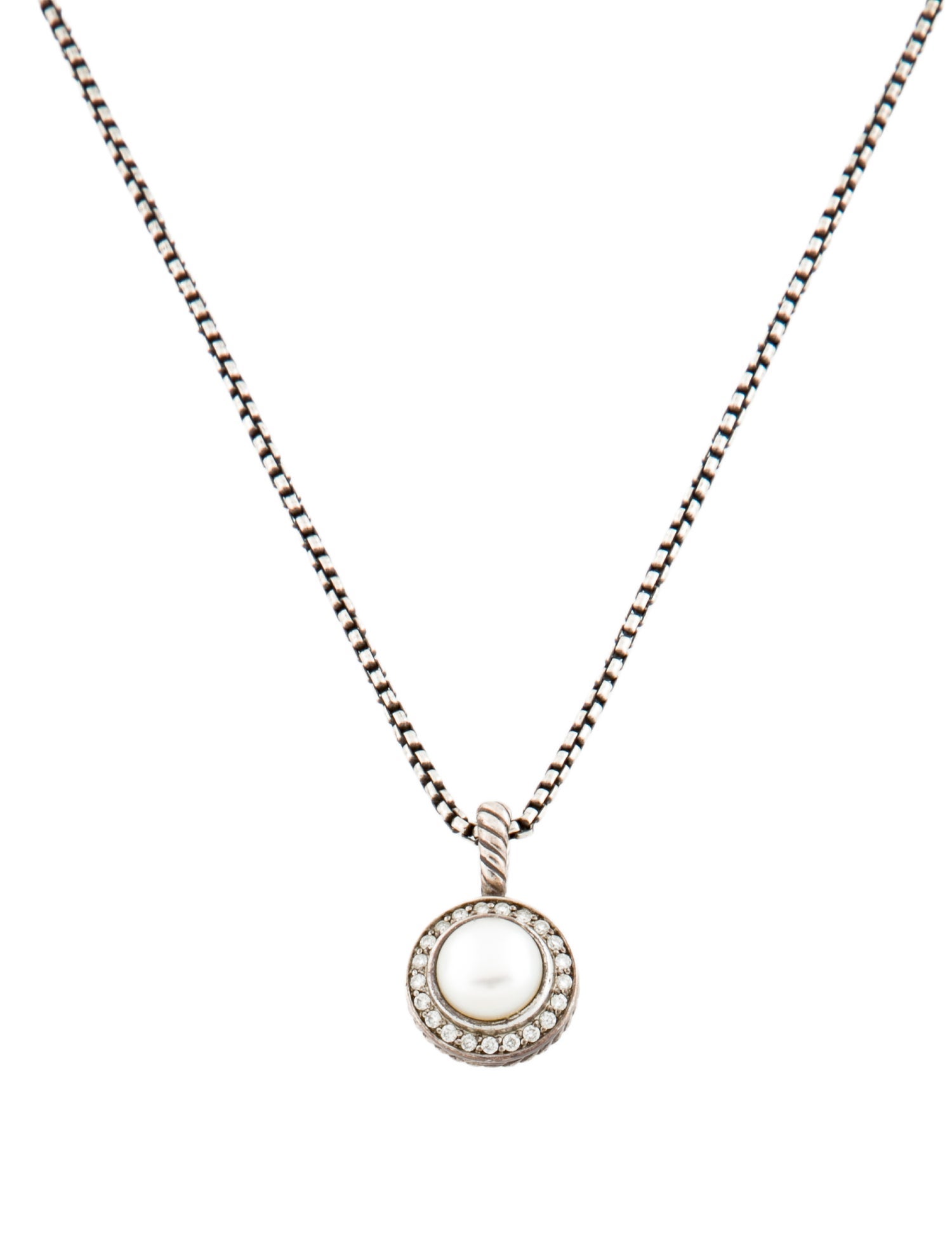 David Yurman Pearl & Diamond Petite Cerise Pendant Necklace