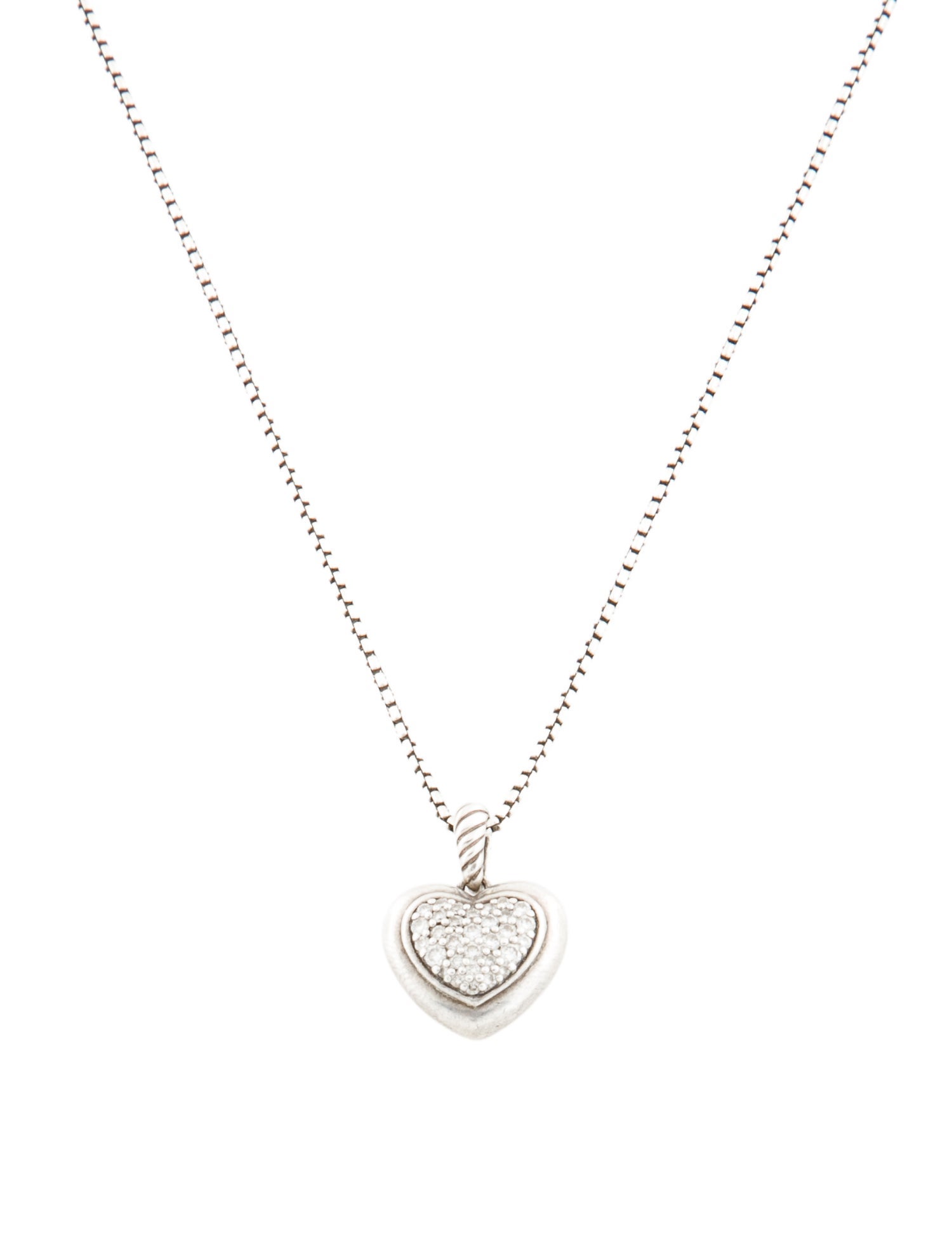 David Yurman Diamond Heart Pendant Necklace