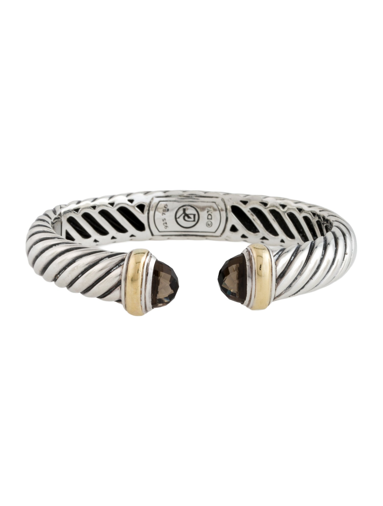 David Yurman Smoky Quartz Waverly Cuff Bracelet