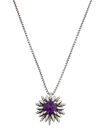 David Yurman Amethyst Starburst Pendant Necklace