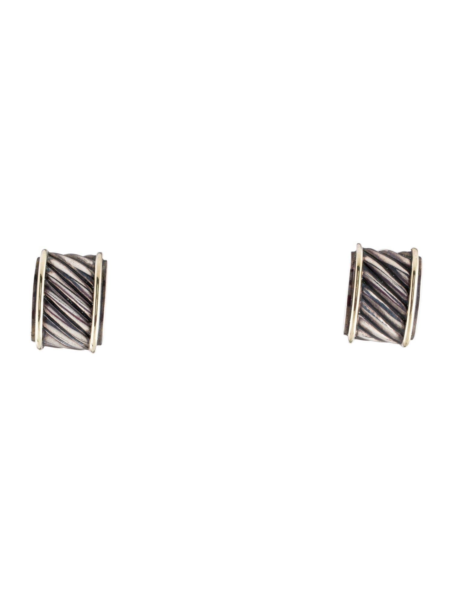 David Yurman Two-Tone Cable Classic Earclips