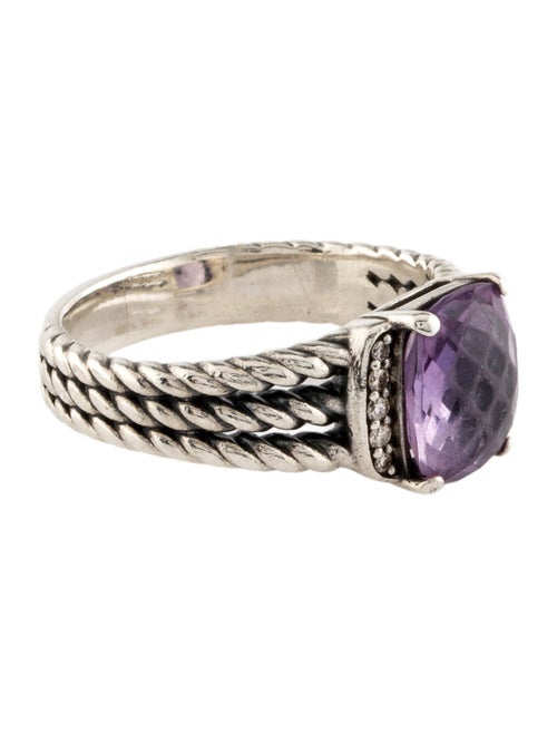 David Yurman Amethyst & Diamond Petite Wheaton Cocktail Ring