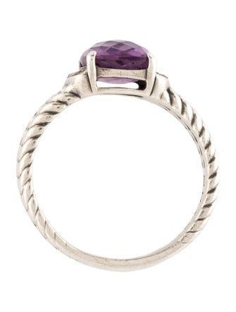 David Yurman Amethyst & Diamond Petite Wheaton Cocktail Ring